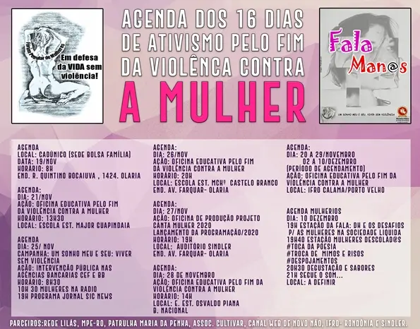 (FPM), realiza a Agenda de 16 Dias de Ativismo pelo fim da Violência contra Mulher