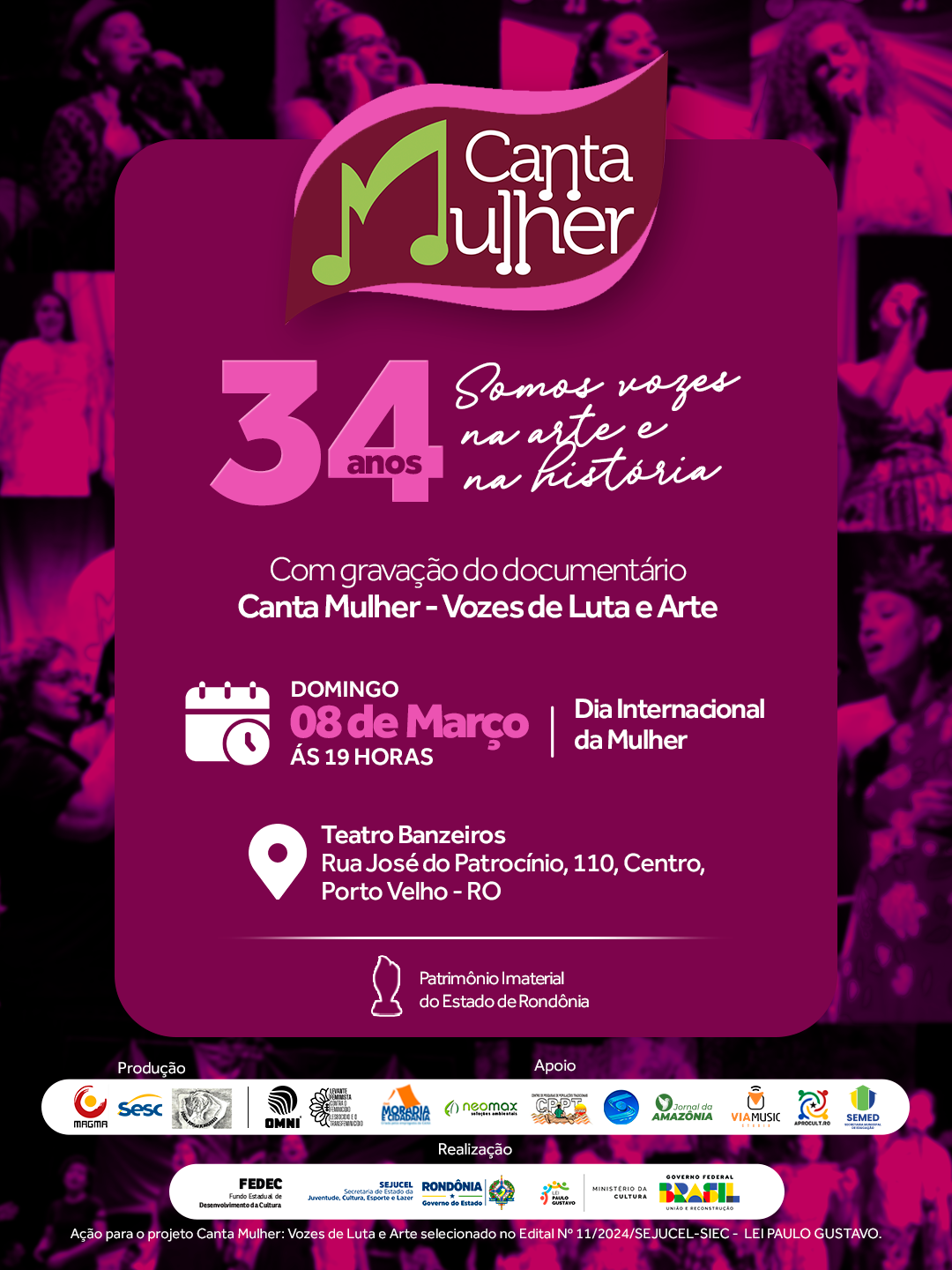 Canta Mulher Edição 34 anos